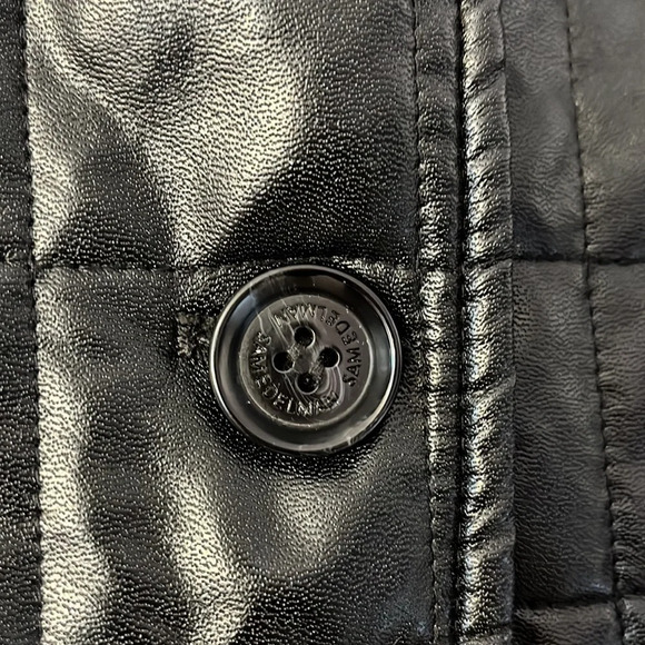 Sam Edelman Size Large Black Faux Leather Quilted Jacket‎ - Picture 6 of 12